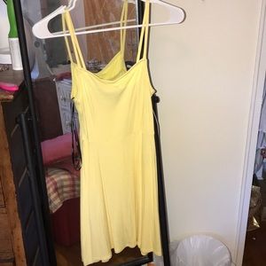 Yellow spaghetti strapped dress